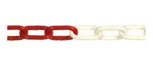 Absperrkette, Stahl, rot/weiss lackiert Ø 6mm, L= 42mm - Ketten und Zubehör