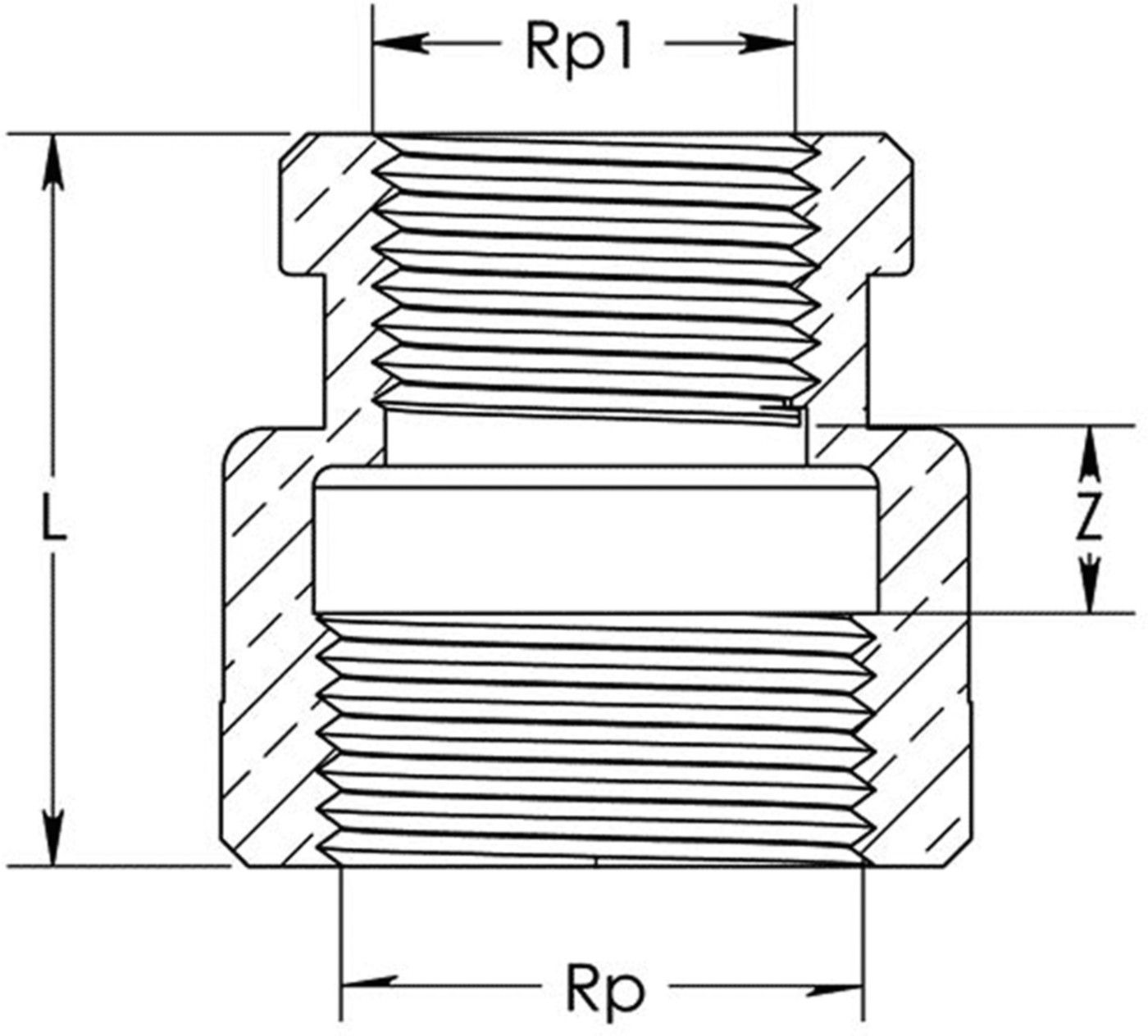 Muffe Reduziert 8240 1/2"- 3/8" - Rotguss-Gewindefittings