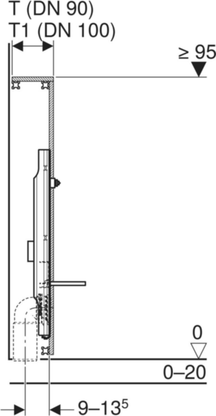 Wand-WC-Element für Zweistückanlagen 461.206.00.2 - Geberit-GIS