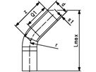 Bogen 45° nahtlos PE100 S5 PN 16 d 180mm 753 051 018 - PE100 Stutzenformstücke langschenklig