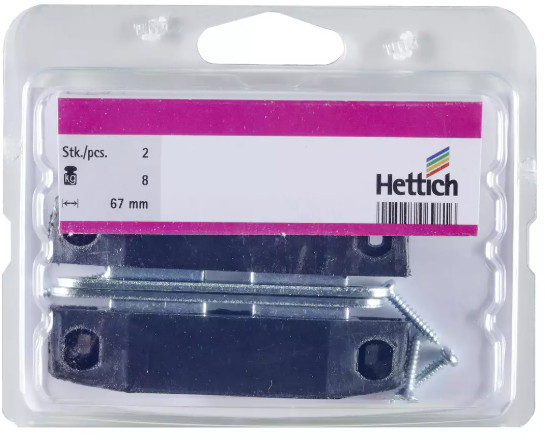 Hettich Magnetschnäpper schwarz, 75 x 19mm, Haltekraft 8kg, à 2 Stk - Diverse Möbelbeschläge und Zubehör