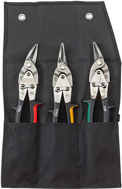 ERDI Figuren-Scheren Set in Rolltasche DSET16 , L=240mm - Spenglerwerkzeuge
