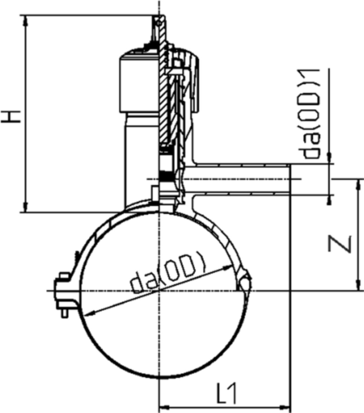 Druckanbohrventil SDR 11 ISO S-5 d 110/50mm - Agruline DAV, Anbohr- und Stutzenschelle
