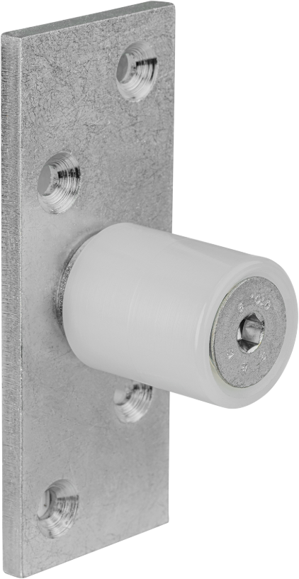 WEBI Führungsrolle 304, Stahl 100x40x27mm, verzinkt, mit Gleitlager - Schiebetür- und Schiebetorbeschläge