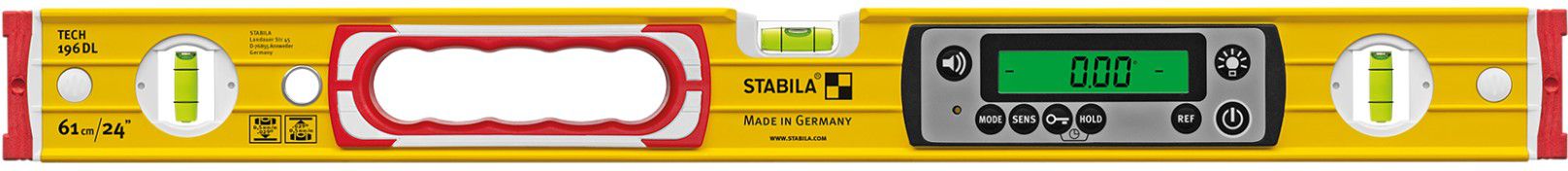 STABILA Elektronische Wasserwaage TECH 196 DL 61 cm , 2x AA , in Tasche - Nivellieren
