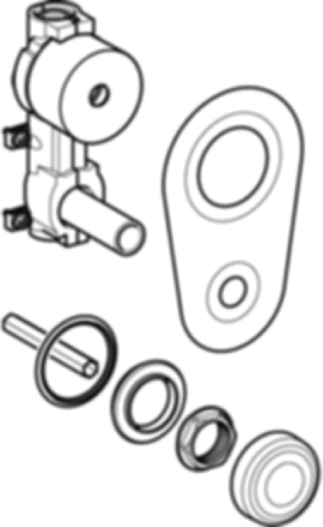 Wasserzählerstrecke 3/4" 603.099.21.1 mit UP-Ventil - Geberit Systemventile / Armaturen