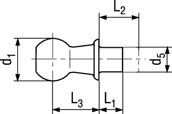Kugelzapfen Form B kurz St BN487 DIN71803B 16 - Bossard Schrauben
