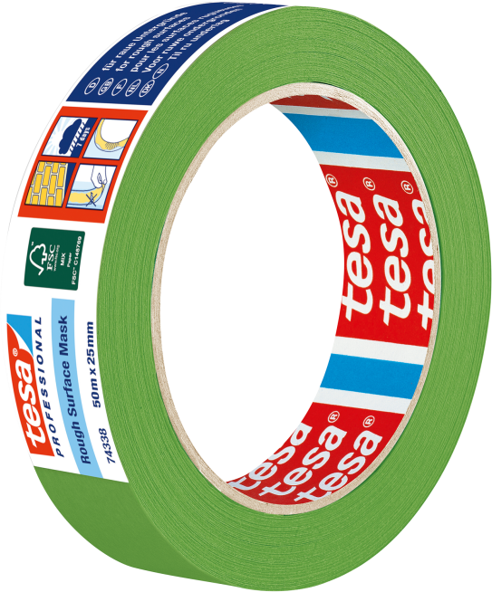 Tesa Abdeckband für raue Untergründe B= 25mm, L= 50m, 74338 - Kleben