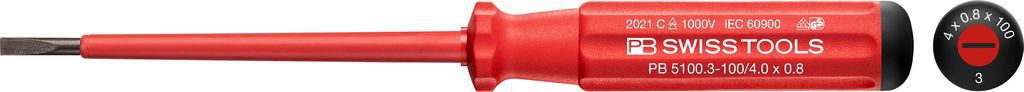 PB Schraubenzieher, SWISS-GRIP, Schlitz PB 5100, Gr.3, L= 100/195 mm, Elektriker - Schraubenzieher