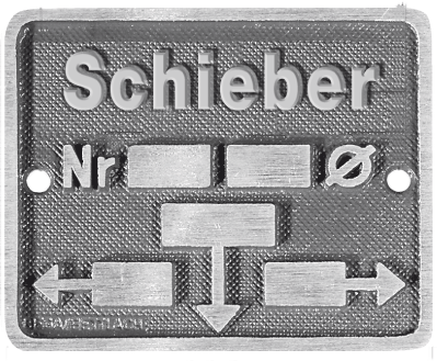 Schiebertafel blau aus Aluminium Fig. 6949 130/105mm - Von Roll Armaturen