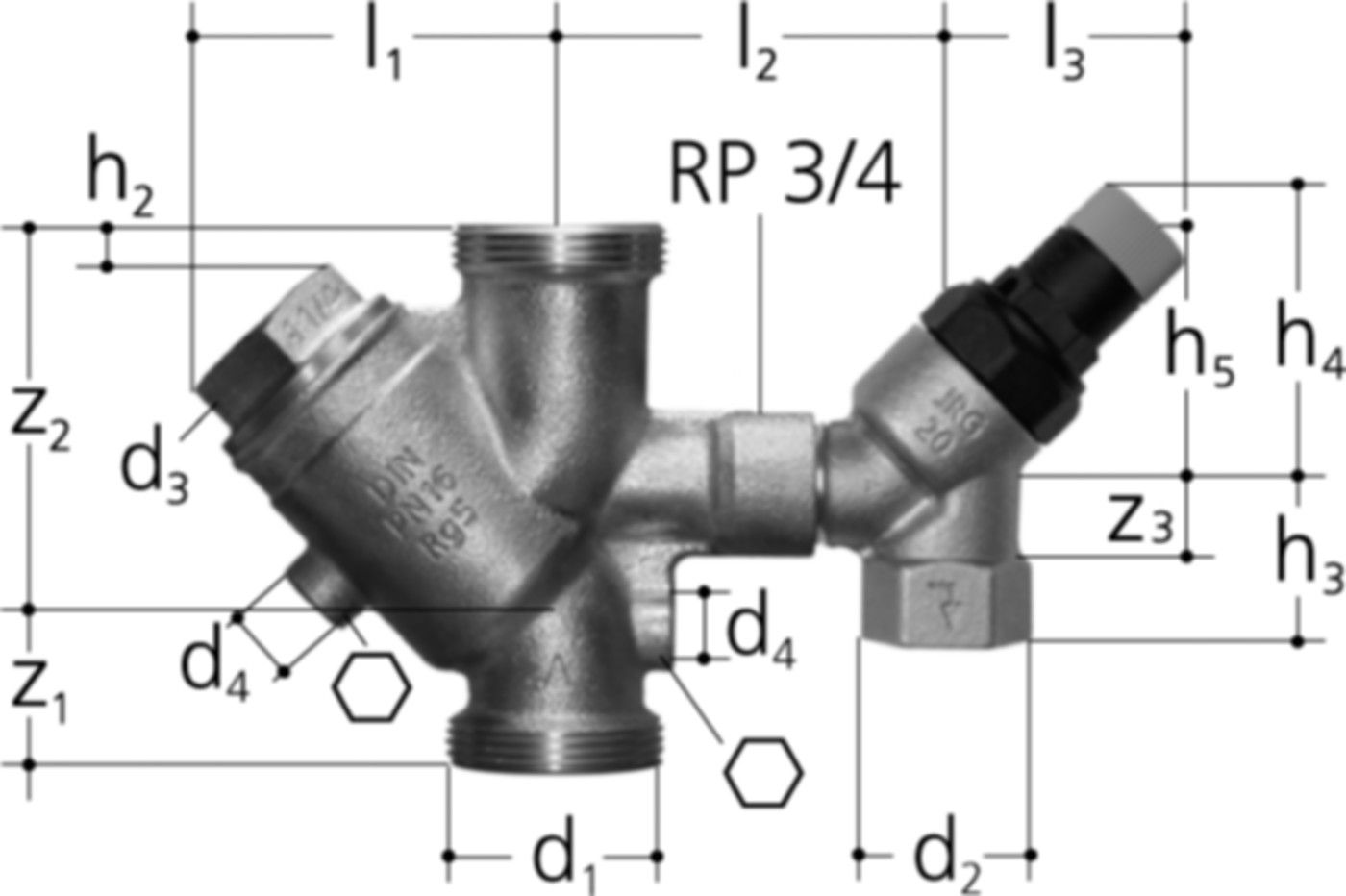 Sicherheitsgarnitur BR1 1631.025 DN25 AG 11/4" - JRG Armaturen