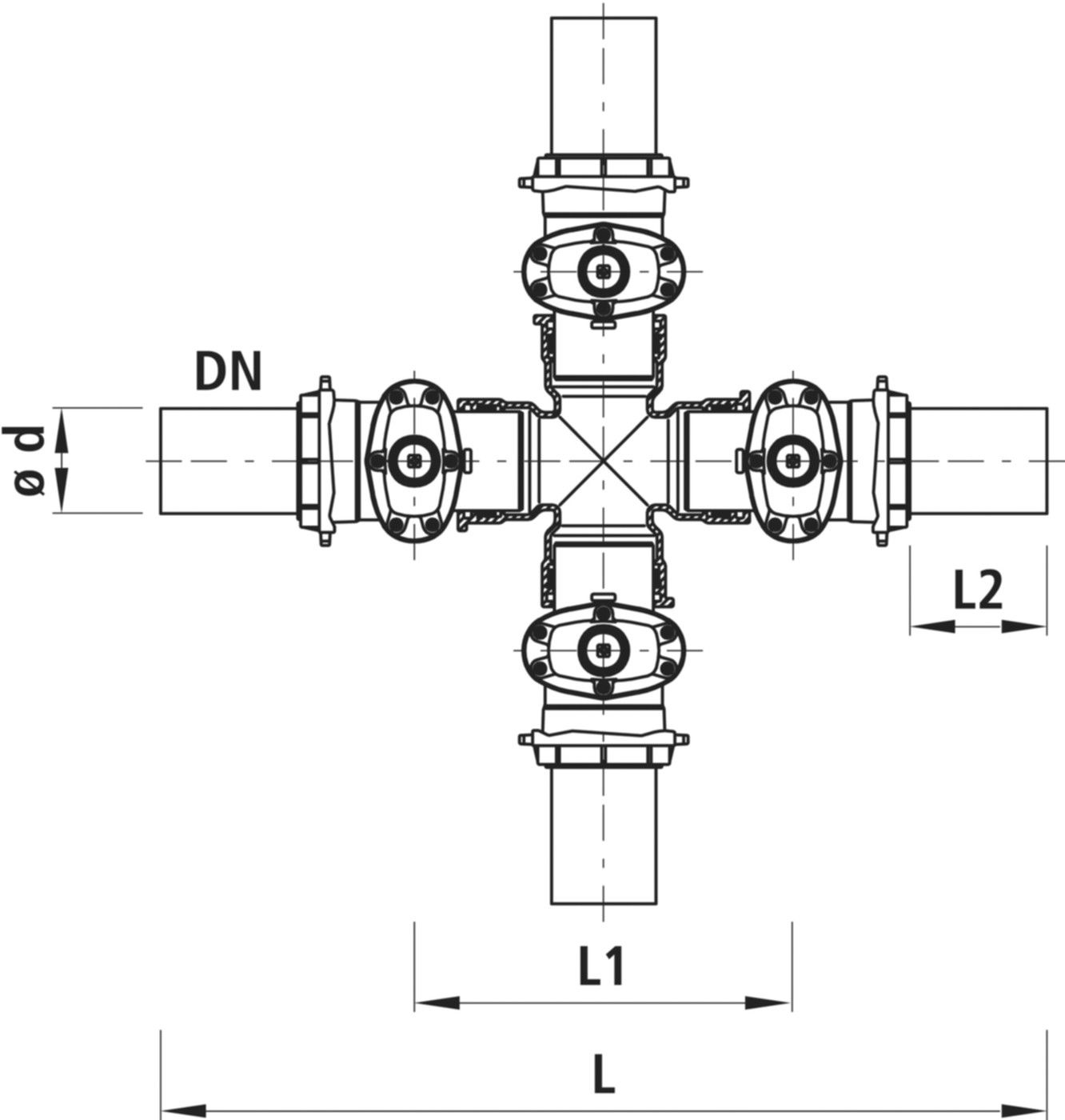 Combi-4 PE-Anschweissende für Gas 4434 DN 80 / d 90mm - Hawle Armaturen