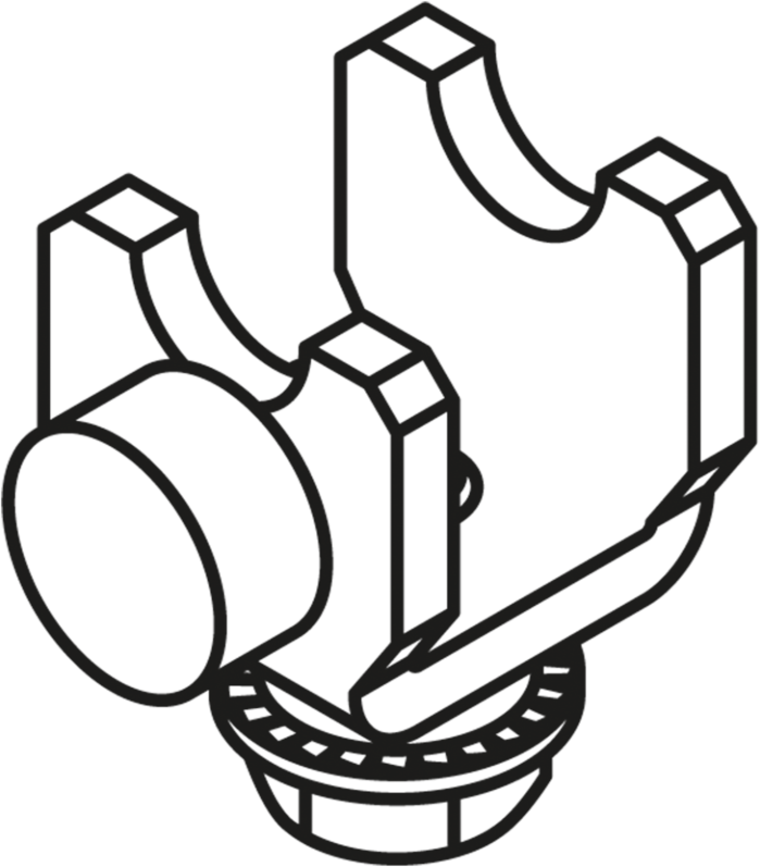 HAWA-PORTA Schienenstopper, Porta 60/100, Stahl 35x25x24mm, verzinkt, ohne Rückhaltefeder - Schiebetür- und Schiebetorbeschläge