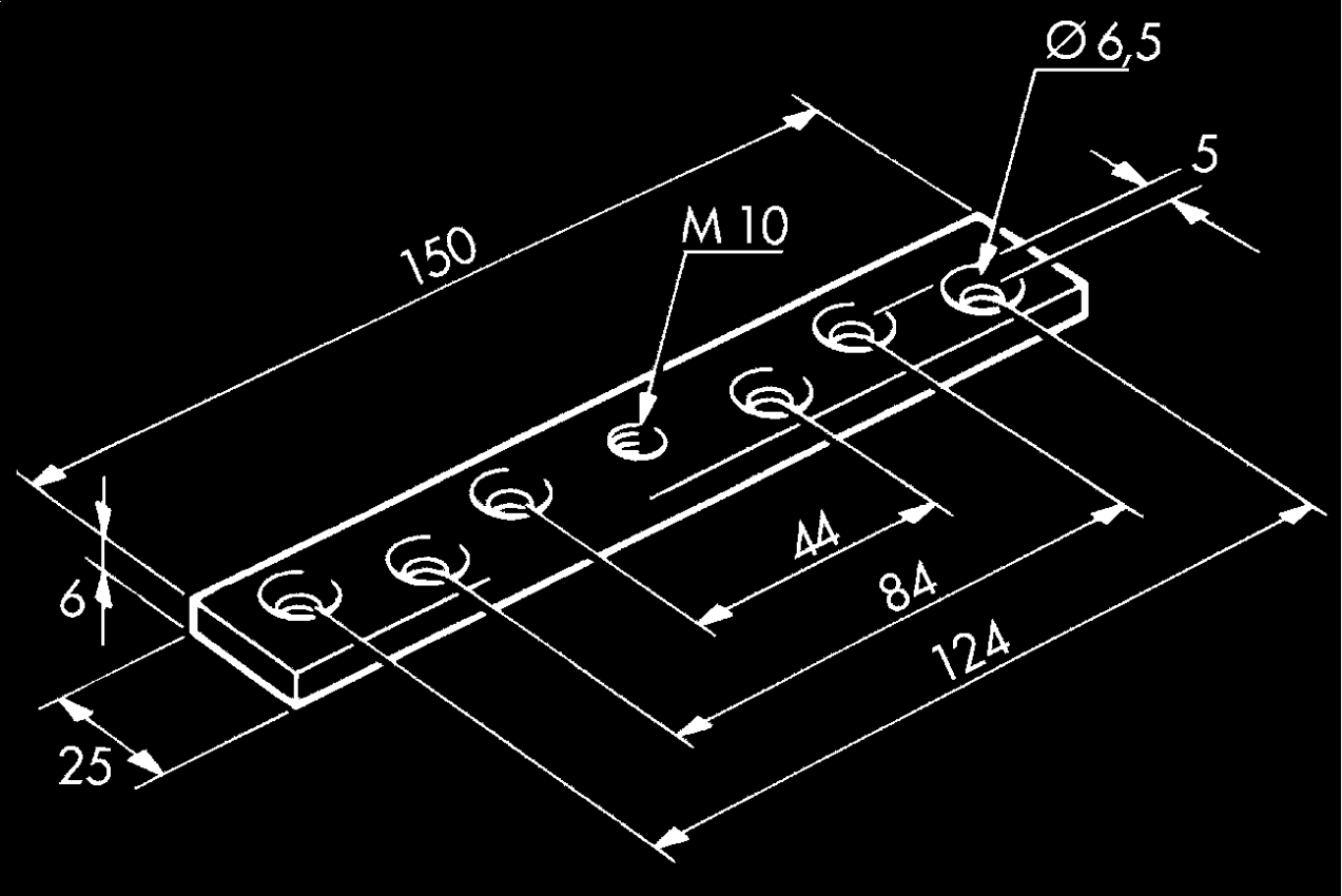 HAWA-PORTA Tragflansche, Porta 300 25x100x600mm, verzinkt - Schiebetür- und Schiebetorbeschläge