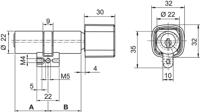 KABA Star Drehknopfzylinder Typ M1519 32.5/32.5, mit 5 Schlüsseln - Kaba Star, Lagerprodukt