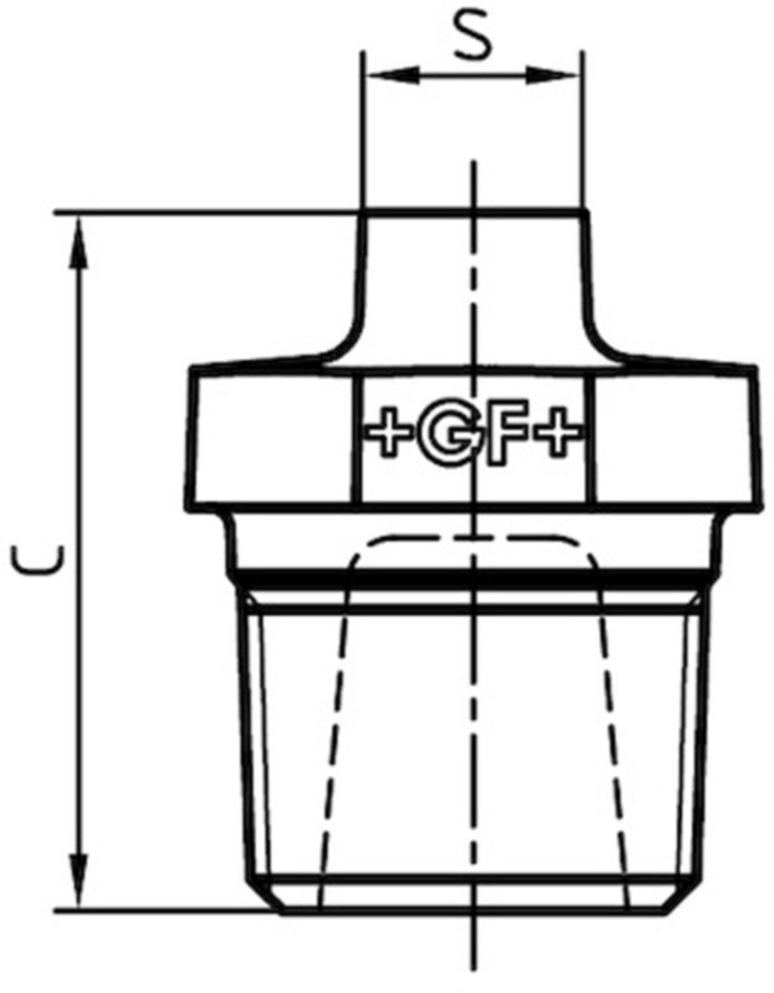 Stopfen 290 S 1" 770 290 106 - GF schw. Tempergussfittings