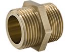 Messing-Doppelnippel 1/2"- 1/2" beidseitig flachdichtend, kurzes Gewinde - Messing-Gewindefittings