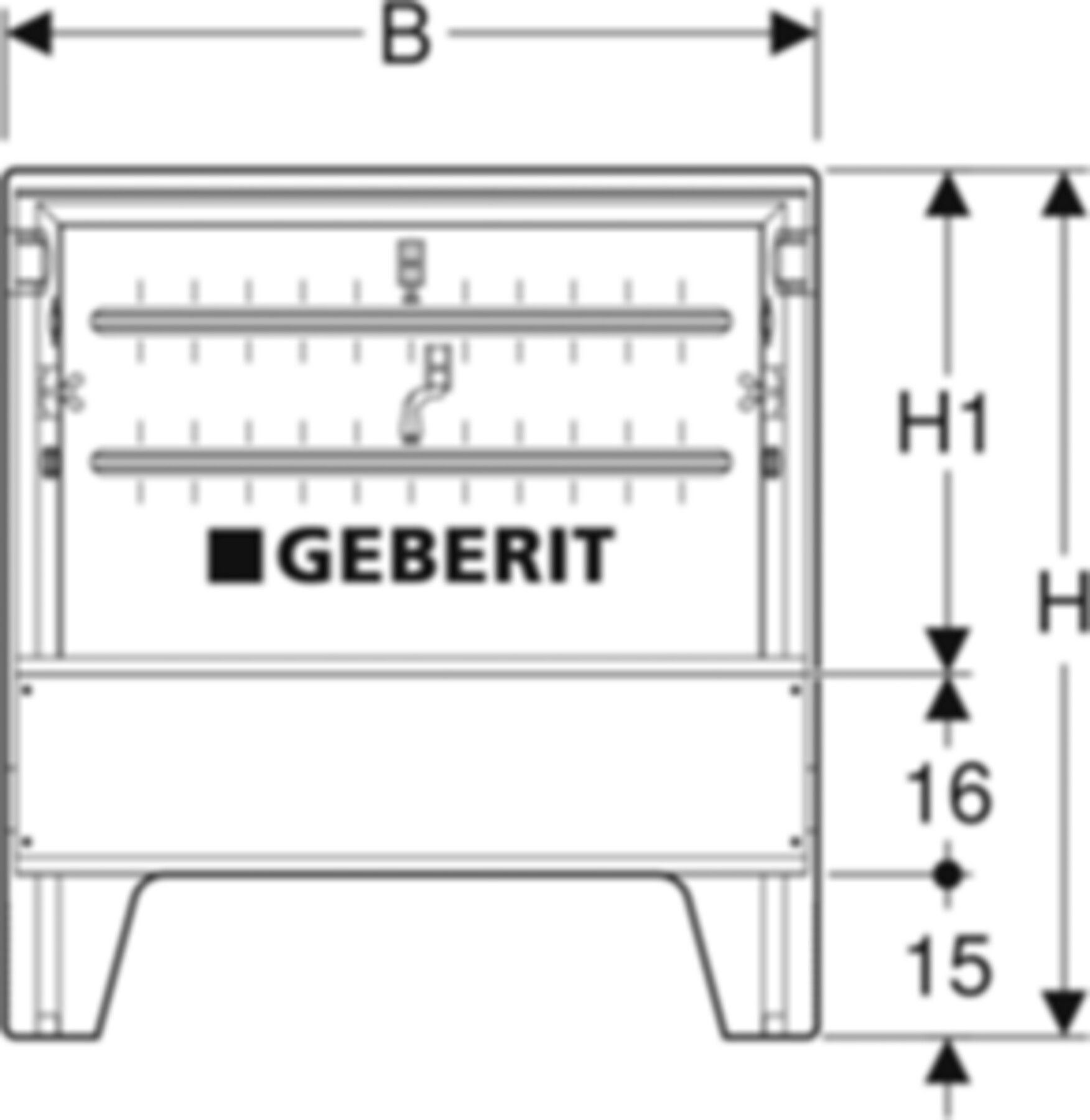 Verteilerschrank B 900 mm H 490mm 650.412.00.2 - Geberit-Push Fit-Formstücke