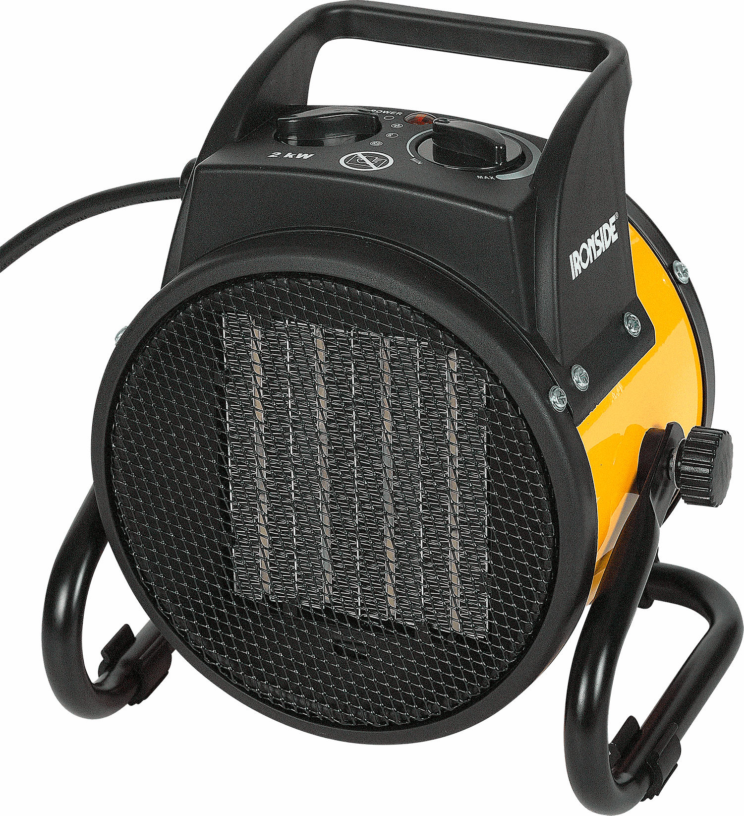 IRONSIDE Keramikheizlüfter 2 kW, 230 V 3 Heizstufen m. Thermostat,158 m3/h, 217x160x210mm - Klima
