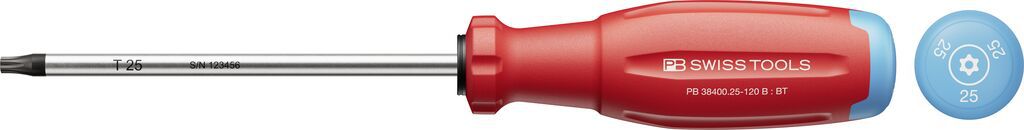 PB Schraubenzieher, SwissGrip Evo, TORX m. bohrung PB 38400 , T25 , L=120mm - Schraubenzieher