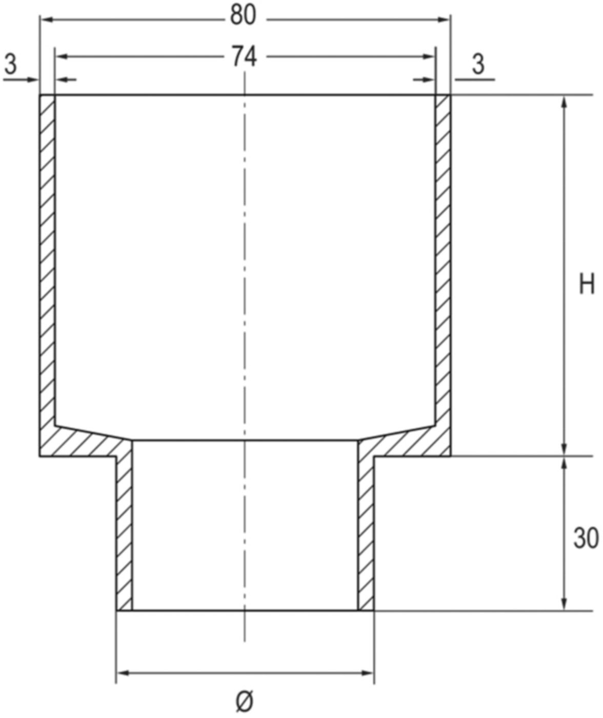Übergangsadapter Aqua SwissLine 63mm 5-521563 zu Duschrinne Aqua SwissLine, für senkr. Einbau - SCHACO Entwässerungstechnik