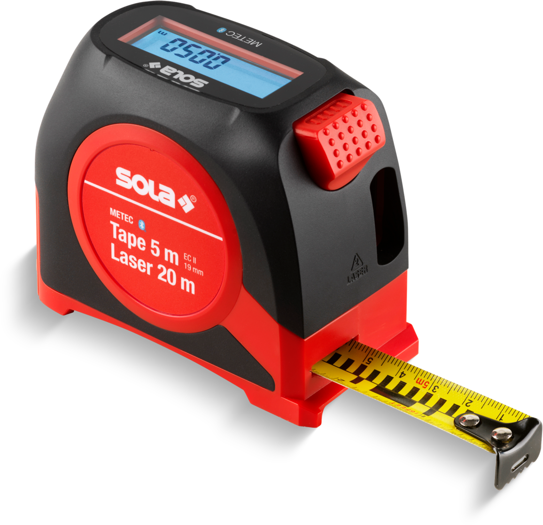 METEC Digitales Rollbandmass 2 x 1.5V (AAA) Batterien, Gürteltasche, Quickstart - Längenmessen