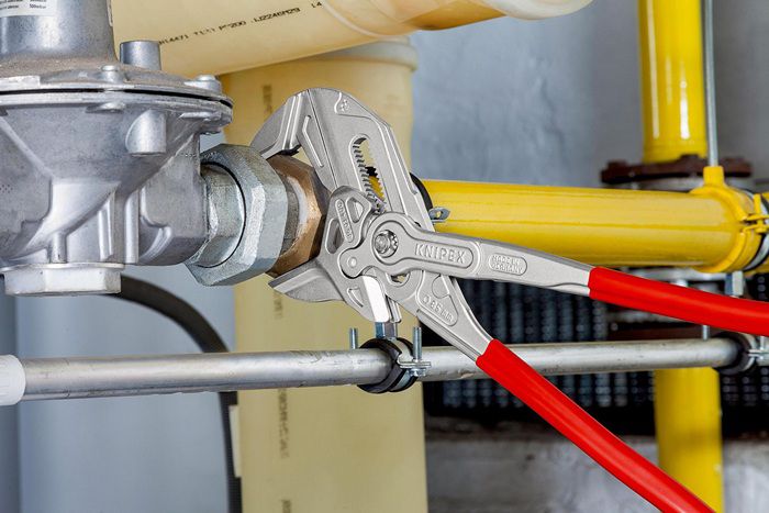 KNIPEX Zangenschlüssel, vernickelt 8603, L= 400mm, -Ø 85mm, PVC-Griffhülle - Zangen, Schneiden