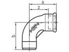 Bogen kurz 90° 1a V 1/2" 770 011 204 - GF verz. Tempergussfittings