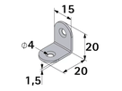 Hettich Stuhlwinkel verzinkt, 15 x 20 x 20mm, Stärke 1.5mm, à 10 Stk - Diverse Möbelbeschläge und Zubehör