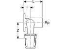 Doppelanschlusswinkel 90° 1/2"-16-16mm 650.274.00.1 - Geberit-Push Fit-Formstücke
