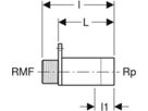 Anschluss gerade 1/2"- MF1/2" 602.269.00.1 mit Aussengewinde - Geberit-Push Fit-Formstücke