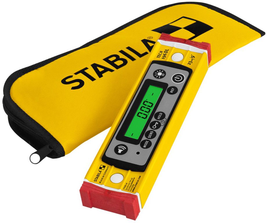 STABILA Elektronische Wasserwaage TECH 196 DL 23 cm , 2x AA , in Tasche - Nivellieren