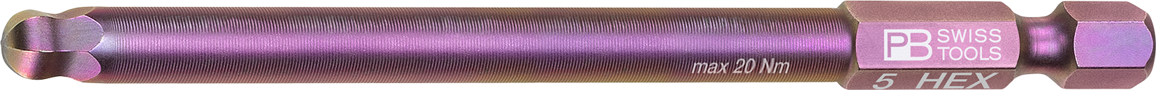 PB Innensechskant-Bit, GR. 5 E 6,3 (1/4"), mit Kugelkopf, Winkel bis 22° - Steck- und Drehmomentschlüssel