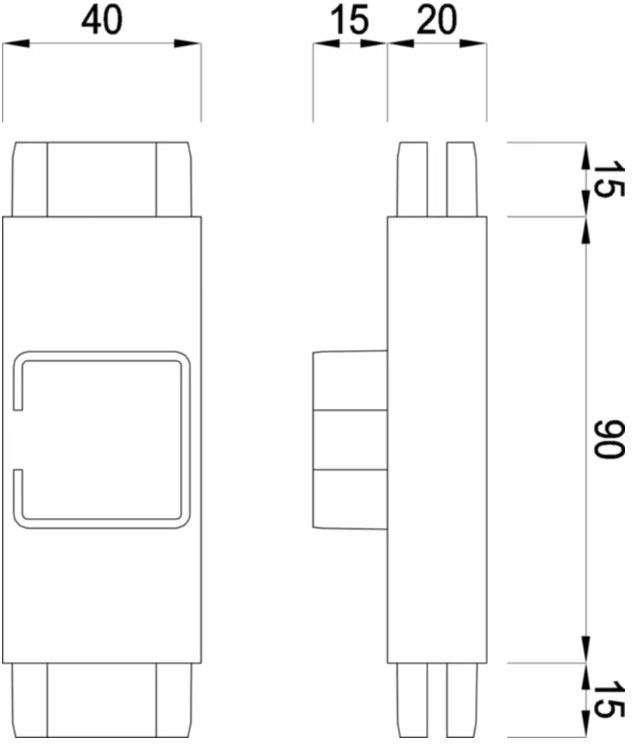T-Stück für Rohr 40/20/2 mm geschliffen, CNS 1.4301 EN 10088 137217 - INOXTECH-Handlauf-/Geländer-System