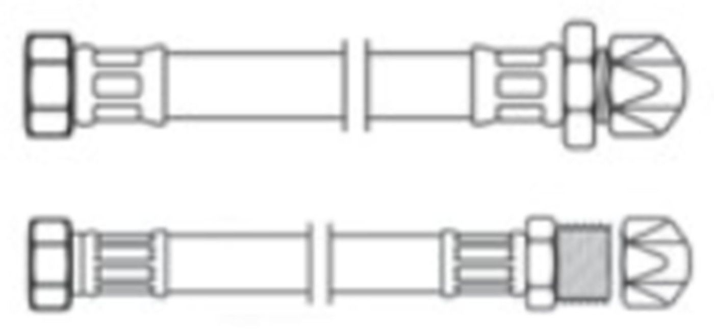 Panzerschlauch 3/8 IG X IG 150cm - KTW-A Flexschlauch Edelstahl