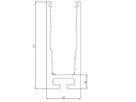 Alu U-Profil Ganzglasgeländer Basic mit Nutenstein 173x68mm , Kanal für Nutensteine L=7000mm - INOXTECH-Handlauf-/Geländer-System
