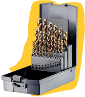 FORTEC Spiralbohrer Satz DIN 338, 25-tlg. Ø1.0-13.0 x 0.5mm, HSSE-Co5, Typ UNI - Bohren