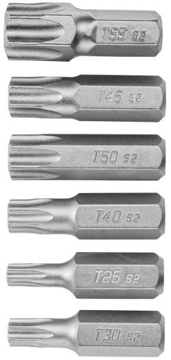 TECHNOCRAFT Bits-Set TX 5/16", 6-tlg. T25/T30/T40/T45/T50/T55, Länge 30mm - Schrauben, Mischen