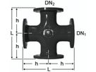 Flanschenkreuz PN 10/16 Fig. 2045 DN 80/80 - Von Roll Flanschenformstücke