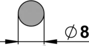 Glaslager zu Ganzglasvordach VSG 19mm hinten unten, Rund Ø 8 mm, à 100mm - INOXTECH-Handlauf-/Geländer-System
