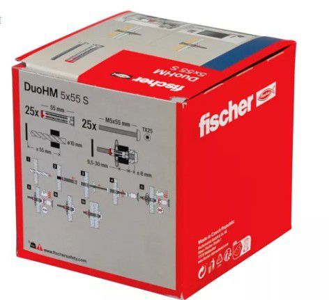 FISCHER Hohlraumdübel DuoHM mit Panhead-Schraube M5x55 S PH TX (572924) - Fischer Befestigung