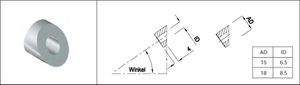 Formanschlüsse gerade AD 18 mm ID 8.5 mm geschliffen 1.4301 - INOXTECH-Handlauf-/Geländer-System