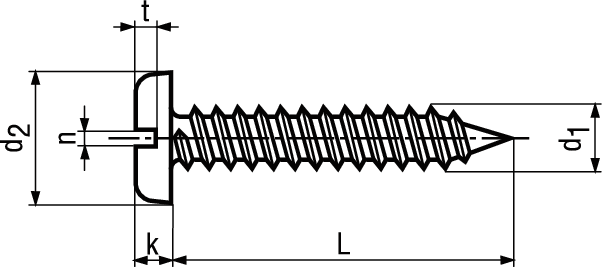 Zyl-Blechschr Schlitz+Spitze St vzb BN941 DIN7971C 2,9x25 - Bossard Schrauben