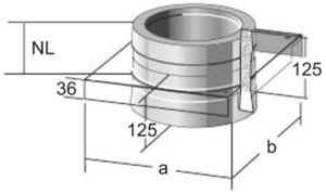 Alkon Fussteil offen als Zwischenstütze 6KDFTZ080 d 80 mm - Kaminsystem V4A doppelwandig