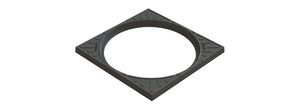 Vollguss-Deckel B125 NW 600/600 auf Zementrohr, quadratisch, Kombigriff - Bauguss ACO  Klasse A-F