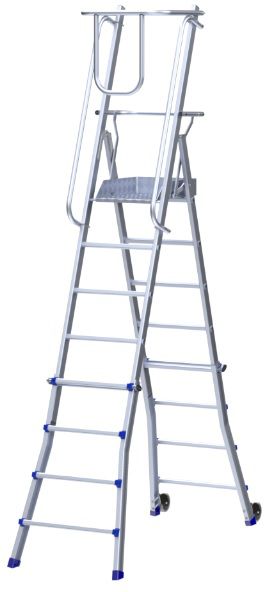 HB Alu Teleskop Podestleiter Typ 312, 4x5 Sprossen, L= 2.63, 31.5 kg - Garten