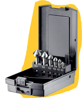 FORTEC Kegel- und Entgratsenker, 6tlg. V-Nut Satz Ø6.3/8.3/10.4/12.4/16.5/20.5mm - Bohren