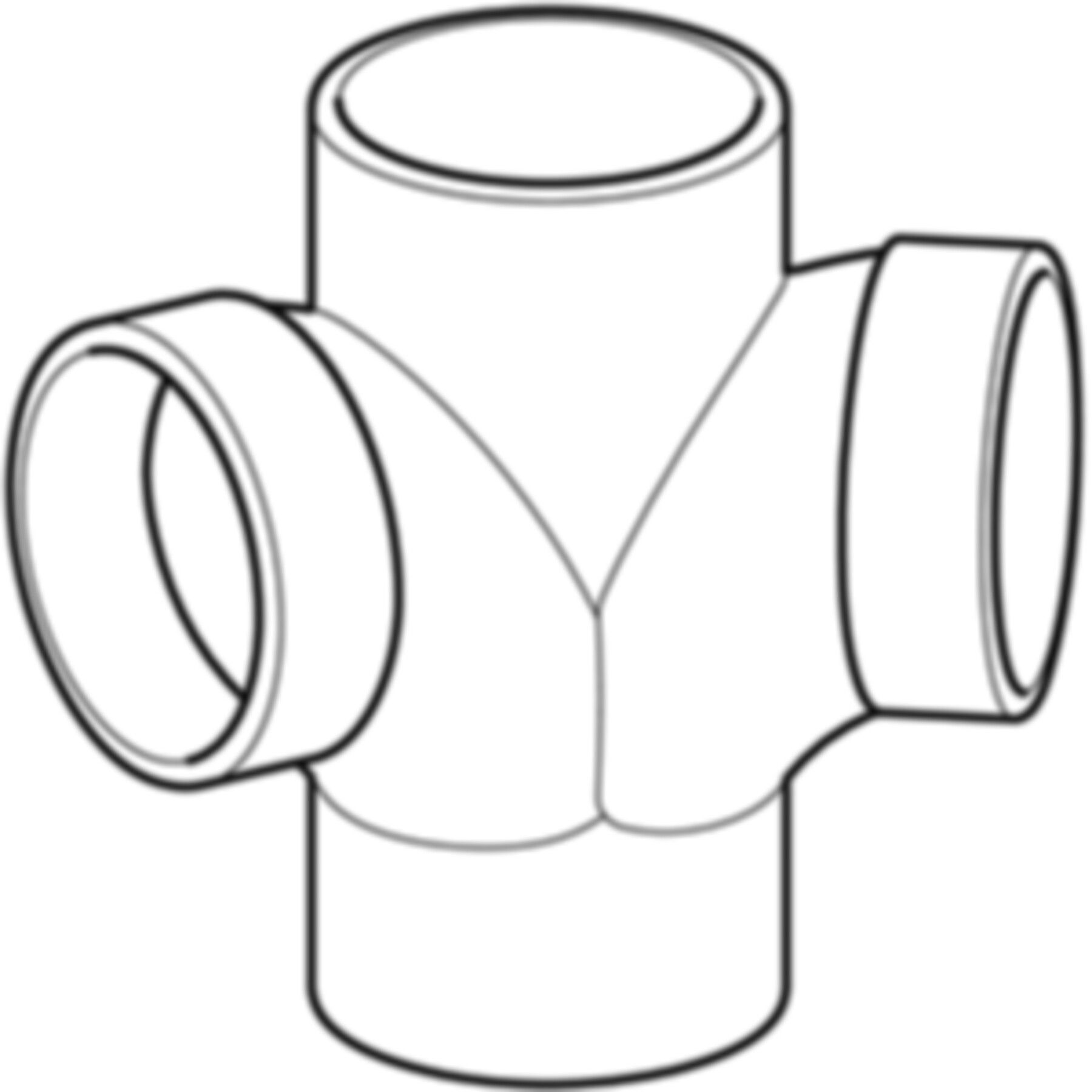 Bogeneckabzweig 88,5°/135° 110/110mm 310.105.14.1 - Geberit-PE-Silent-Formstücke