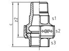 Verschraubung 335 V 11/2" flachd. 770 335 208 - GF verz. Tempergussfittings