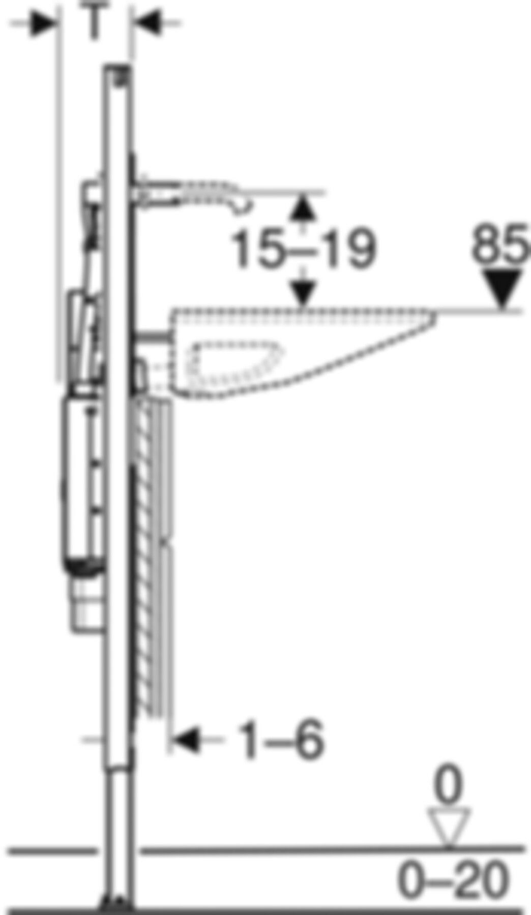 Element für ONE Waschtisch/ONE Wandarmatur Teilhoch, Breite 125cm 111.094.00.1 - Geberit-Duofix